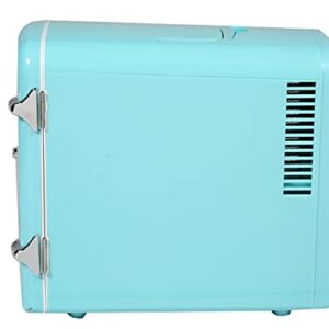 Frigidaire EFMIS175-BLUE Portable Mini Fridge-Retro Extra Large 9-Can Travel Compact Refrigerator, Blue, 6 Liters