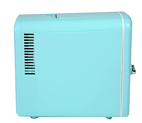 Frigidaire EFMIS175-BLUE Portable Mini Fridge-Retro Extra Large 9-Can Travel Compact Refrigerator, Blue, 6 Liters