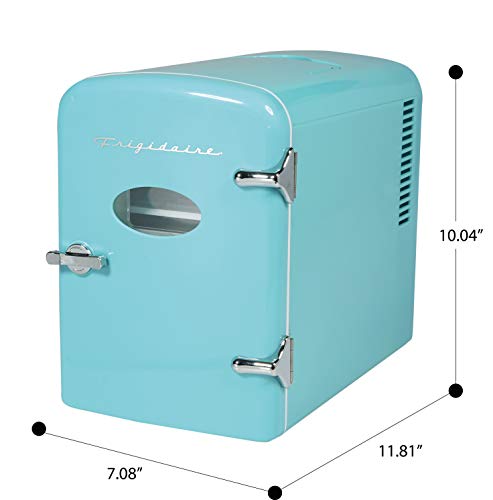 Frigidaire EFMIS175-BLUE Portable Mini Fridge-Retro Extra Large 9-Can Travel Compact Refrigerator, Blue, 6 Liters