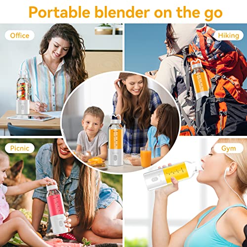 Portable Blender, Blender for Shakes and Smoothies, Personal Blender, USB Rechargeable 14 Oz Mini Blender With for Traveling, Outdoor, Gym, Office