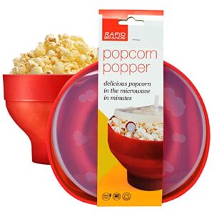 rapid silicone popcorn popper | use this popcorn maker for 3 minutes | perfect for dorm, small kitchen, or office | dishwasher-safe, microwaveable, and bpa-free