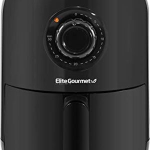 Elite Gourmet EAF1121 Personal 1.1 Qt. Compact Space Saving Electric Hot Air Fryer Oil-Less Healthy Cooker, Timer & Temperature Controls, 1000W