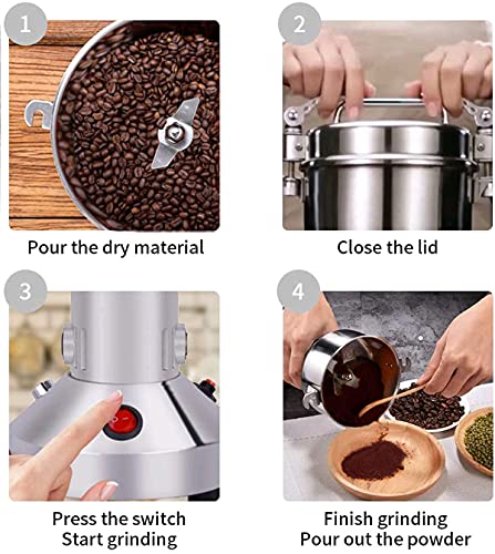 Grain Mill 150g High Speed Food Electric Stainless Steel Grinder Mill Seeds Flour Nut Pill Wheat Corn Herbs Spices & Seasonings Grinder Dry Grain Powder Machine