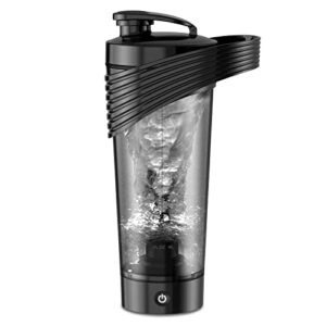 electric protein shaker bottle usb c rechargeable electric blender bottles for protein mixes with bpa free, vortex portable mixer cup made with tritan 28 oz 6500rpm powerful black