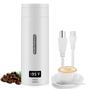 𝗨𝗽𝗴𝗿𝗮𝗱𝗲𝗱 travel portable electric kettle,380ml small mini coffee tea kettle,one cup hot water maker with auto shut-off,304 stainless fast water boiler with four-speed temperature adjustment