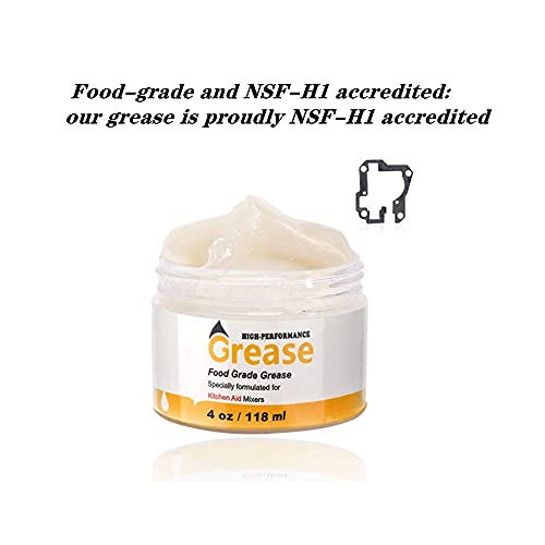 4 Oz Food Grade Grease for kitchen Aid Stand Mixer - by Huthbrother, Universally for kitchen Stand Mixer, Mixer Gear Attachments, Include Gasket 9709511 4162324 With Spatula, NSF-H1 Accredited.