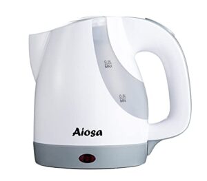 aiosa electric kettles(white),0.9l,mini water kettle,hot water kettle electric,portable tea kettles with auto shut off,travel small kettle,kettle water boiler,personal kettle
