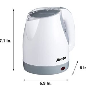 Aiosa Electric Kettles(White),0.9L,Mini Water Kettle,Hot Water Kettle Electric,Portable Tea Kettles With Auto Shut Off,Travel Small Kettle,Kettle Water Boiler,Personal Kettle