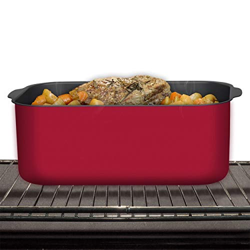 West Bend 87906R Slow Cooker Large Capacity Non-stick Variable Temperature Control Includes Travel Lid and Thermal Carrying Case, 6-Quart, Red