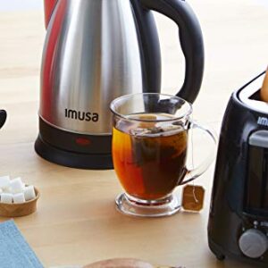 IMUSA USA GAU-18220 1.8 Liter Cordless Stainless Steel Electric Tea Kettle with Easy To Serve Pouring Spout