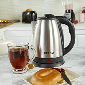 IMUSA USA GAU-18220 1.8 Liter Cordless Stainless Steel Electric Tea Kettle with Easy To Serve Pouring Spout