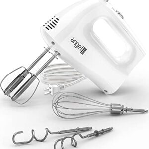 Mini Angel Hand Mixer, 400W Portable Kitchen Handheld Mixer with Eject Button, 5 Speed & 5 Stainless Steel Accessories, Egg Beaters and Whisk for Easy Whipping Cake, Cream, Batters, Cookies