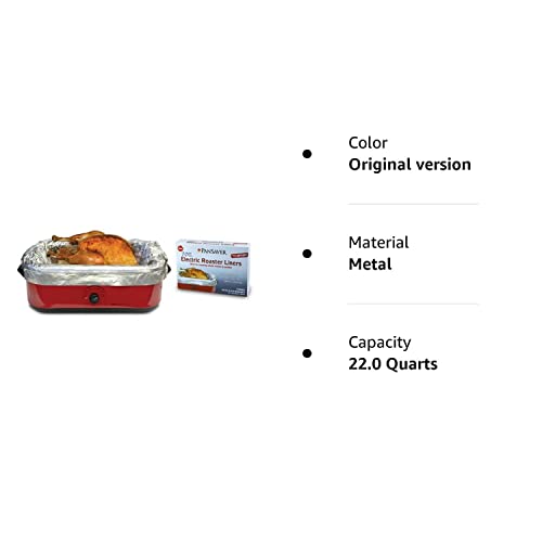 Pansaver Foil Electric Roaster Liners, 3 Box Bundle (6 Liners for Roasters). Fits 16, 18 and 22 Quart Roasters. Best Liners for Roasting Whole Meats.