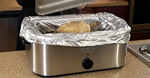 Pansaver Foil Electric Roaster Liners, 3 Box Bundle (6 Liners for Roasters). Fits 16, 18 and 22 Quart Roasters. Best Liners for Roasting Whole Meats.