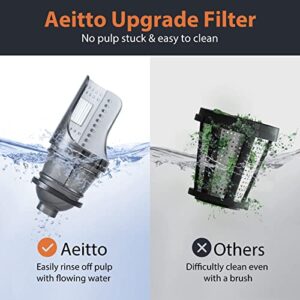 Aeitto Cold Press Juicer, Cold Press Juicer, Juicer Machines with 3 Inch Wide Chute, 2-Speed Modes & Reverse Function, Masticating Juicer with Brush Easy to Clean for Fruit and Vegetable (Sliver)