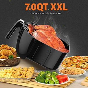 6-in-1 Air Fryer, 7-Quart/6.5L Smart Electric Hot Airfryer Combo Oven Oilless Cooker, 1800W Large Capacity Multifunction Health fryer with LCD Digital Screen and Nonstick Frying Pot, 140℉ to 400℉ Temperature Range, ETL/UL Certified