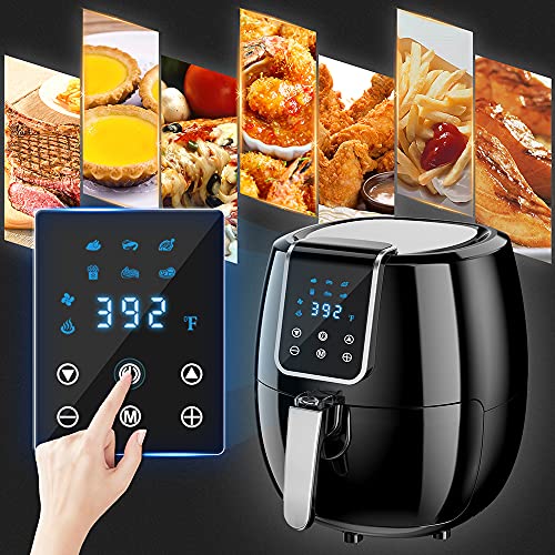 6-in-1 Air Fryer, 7-Quart/6.5L Smart Electric Hot Airfryer Combo Oven Oilless Cooker, 1800W Large Capacity Multifunction Health fryer with LCD Digital Screen and Nonstick Frying Pot, 140℉ to 400℉ Temperature Range, ETL/UL Certified