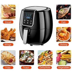 6-in-1 Air Fryer, 7-Quart/6.5L Smart Electric Hot Airfryer Combo Oven Oilless Cooker, 1800W Large Capacity Multifunction Health fryer with LCD Digital Screen and Nonstick Frying Pot, 140℉ to 400℉ Temperature Range, ETL/UL Certified