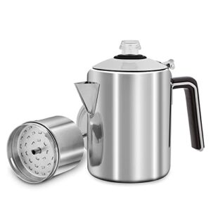 hillbond coffee percolator stainless steel camping coffee pot outdoors 9 cup percolator coffee pot for campfire or stove top coffee making