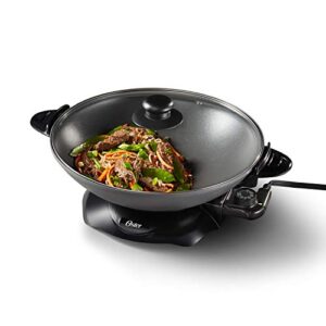 oster 2124087 diamondforce electric wok, 4.7-quart, black