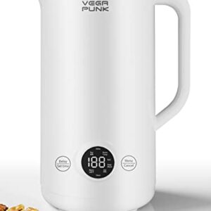 VEGAPUNK Nut Milk Maker Machine 20oz - Smart Automatic Cold and Hot Dairy Free Soybean/Oat/Coconut/Soy Milk Maker Machine with Filter Bag - Plant Based Almond Cow Milk Machine Maker for Vegan