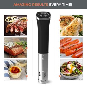 Sous Vide Cooker Kit All In One| Sous Vide Immersion Circulator Slim Design 1000W Precise Temperature with Vacuum Sealer Machine and Sous Vide Vacuum Bags | 24 Month Warranty | Deluxe Edition