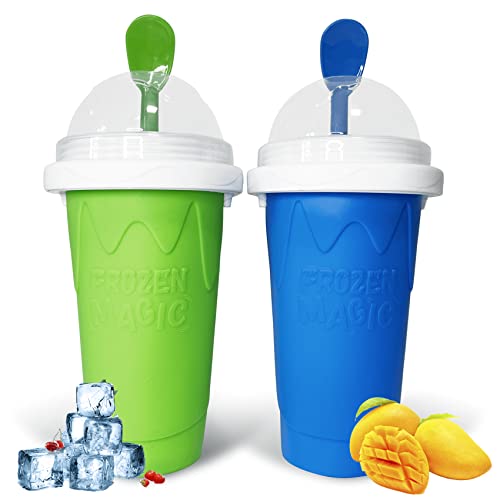 Slushie Maker Cup, Slushie Maker Magic Squeeze Cup Double Layer Squeeze Cup, Homemade Milkshake Maker Cooling Cup DIY for Family