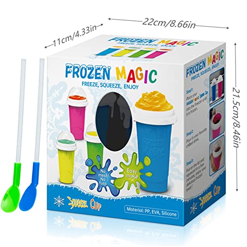 Slushie Maker Cup, Slushie Maker Magic Squeeze Cup Double Layer Squeeze Cup, Homemade Milkshake Maker Cooling Cup DIY for Family