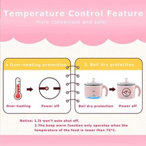 Dezin Electric Hot Pot, 1.5L Rapid Noodles Cooker, Non-Stick Mini Pot Perfect for Ramen, Egg, Pasta, Dumplings, Soup, Porridge, Oatmeal with Power Adjustment