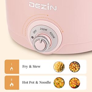 Dezin Electric Hot Pot, 1.5L Rapid Noodles Cooker, Non-Stick Mini Pot Perfect for Ramen, Egg, Pasta, Dumplings, Soup, Porridge, Oatmeal with Power Adjustment