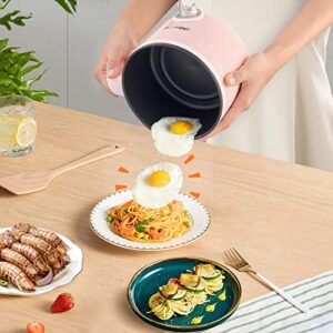 Dezin Electric Hot Pot, 1.5L Rapid Noodles Cooker, Non-Stick Mini Pot Perfect for Ramen, Egg, Pasta, Dumplings, Soup, Porridge, Oatmeal with Power Adjustment