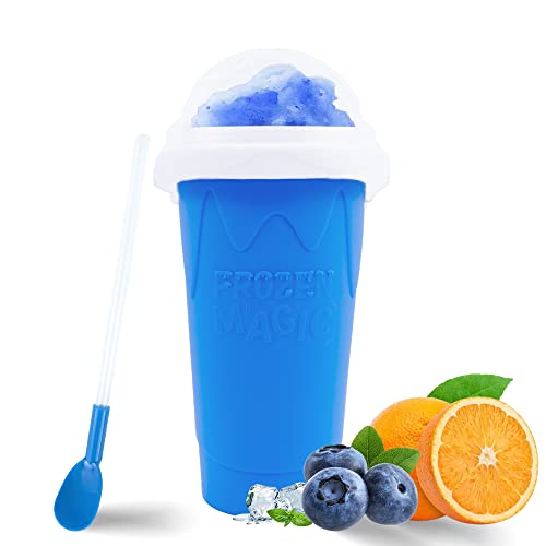 Slushy Maker Cup, Slushie Cup Maker Squeeze, TIK TOK Magic Quick Frozen Smoothies Cup, Insta Slushy Maker Cup With Lids And Straws For Kids & Adults