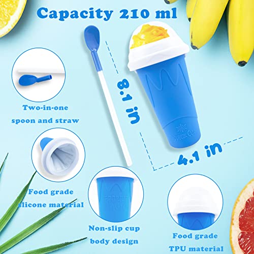 Slushy Maker Cup, Slushie Cup Maker Squeeze, TIK TOK Magic Quick Frozen Smoothies Cup, Insta Slushy Maker Cup With Lids And Straws For Kids & Adults