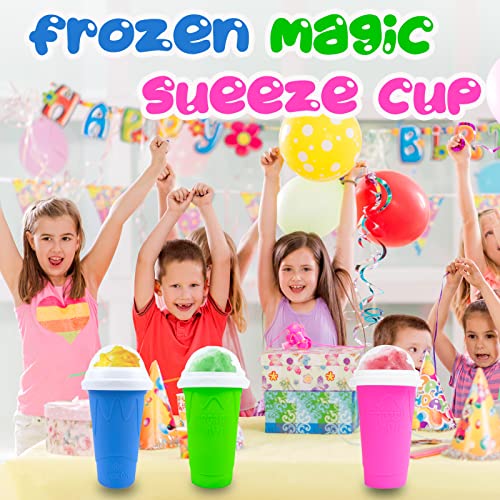 Slushy Maker Cup, Slushie Cup Maker Squeeze, TIK TOK Magic Quick Frozen Smoothies Cup, Insta Slushy Maker Cup With Lids And Straws For Kids & Adults