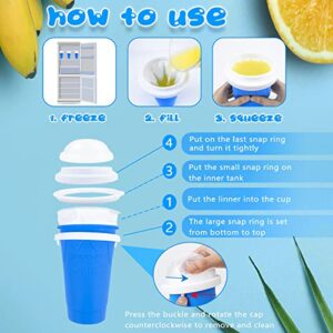 Slushy Maker Cup, Slushie Cup Maker Squeeze, TIK TOK Magic Quick Frozen Smoothies Cup, Insta Slushy Maker Cup With Lids And Straws For Kids & Adults