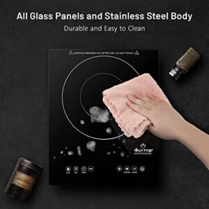 Duxtop 1600W Single Burner Electric Cooktop, Electric Hot Plate for Cooking, Electric Stove with Sensor Touch Control, Portable Infrared Burner with Timer and Safety Lock, E200AIR/ 9500STIR