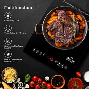 Duxtop 1600W Single Burner Electric Cooktop, Electric Hot Plate for Cooking, Electric Stove with Sensor Touch Control, Portable Infrared Burner with Timer and Safety Lock, E200AIR/ 9500STIR
