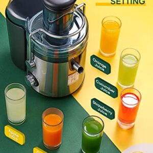 Juicer Machines, FOHERE 1000W Juicer Whole Fruit and Vegetables, Quick Juicing Easy to Clean, 75MM Large Feed Chute, Dual Speed Setting and Non-Slip Feet, Silver