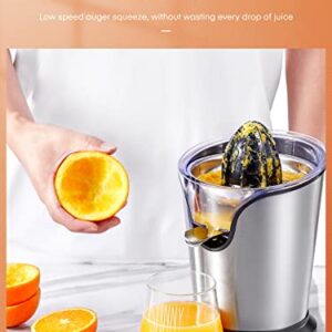 FOHERE Orange Juice Squeezer Electric Citrus Juicer with Two Interchangeable Cones Suitable for orange, lemon and Grapefruit, Brushed Stainless Steel