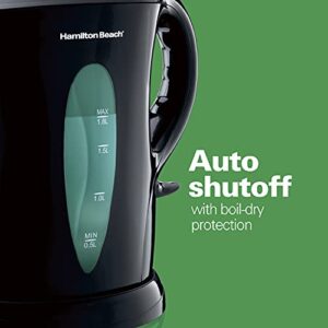 Hamilton Beach Electric Tea Kettle, Water Boiler & Heater, 1.8 L, Cordless, Auto-Shutoff & Boil-Dry Protection, Black (K6080)