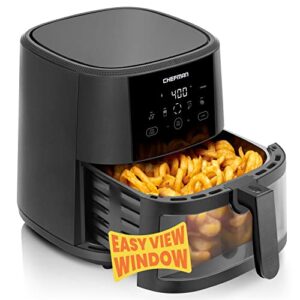 Chefman TurboTouch Easy View Air Fryer, The Most Convenient And Healthy Way To Cook Oil-Free, Watch Food Cook To Crispy And Low-Calorie Finish Through Convenient Window, 8 Qt