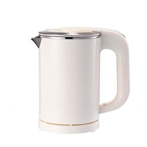 bonnoces portable electric kettle – 0.5l small stainless steel travel kettle – quiet fast boil & cool touch – perfect for traveling boiling water, coffee, tea (white)