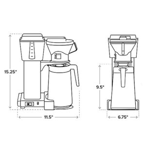 Technivorm Moccamaster 79112 KBT Coffee Brewer, 40 oz, Polished Silver