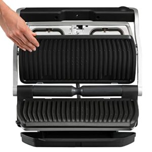 T-fal GC7 Opti-Grill Indoor Electric Grill, 4-Servings, Automatic Sensor Cooking, Silver