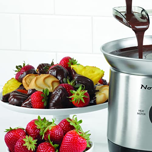 Nostalgia Electric Chocolate Fondue Fountain, 32-Ounce, 4 Tier Set, Fountain Machine for Cheese, Melting Chocolate, Liqueurs, Stainless Steel