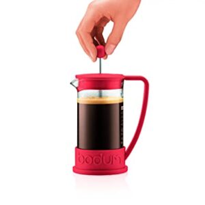 Bodum Brazil French Press Coffee Maker with Borosilicate Glass Carafe, 34 Ounce, Warm Red