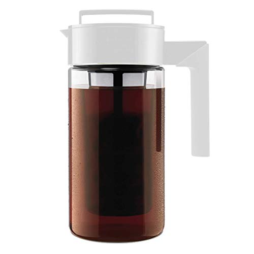 Takeya Patented Deluxe Cold Brew Coffee Maker, 1 qt, White