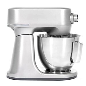 GE Tilt-Head Electric Stand Mixer | 7-Speed, 350-Watt Motor | Includes 5.3-Quart Bowl, Flat Beater, Dough Hook, Wire Whisk & Pouring Shield | Countertop Kitchen Essentials | Granite Gray