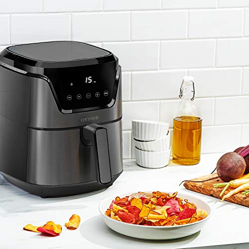 CHEFMAN Air Fryer 4.5 Qt, Healthy Cooking, User Friendly, Nonstick Stainless Steel, Digital Touch Screen with 4 Cooking Functions w/ 60 Minute Timer, BPA-Free, Dishwasher Safe Basket