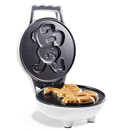Easter Bunny Mini Waffle Maker - Make Holiday Breakfast Special for Kids & Adults w Cute Bunny Waffles or Pancakes- Individual 4 Inch Waffler Iron, Fun Easter Basket Stuffer or Egg Hunt Surprise Gift